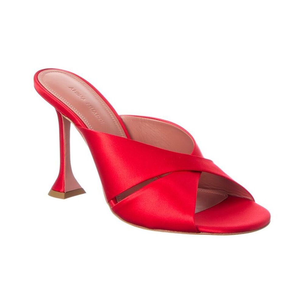 Amina Muaddi Salma Satin Sandal, Red